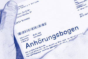 Anhörungsbogen im Bußgeldverfahren